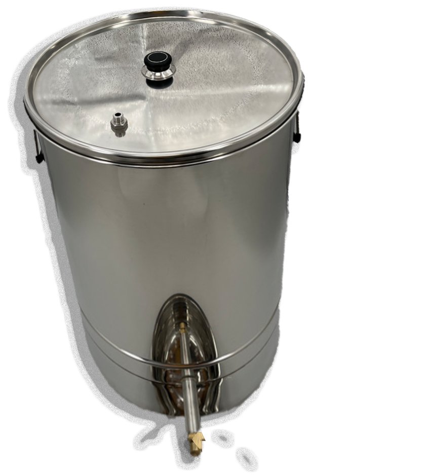 Round stainless steel steam wax melter, 53 cm diameter, for up to 30 honeycombs