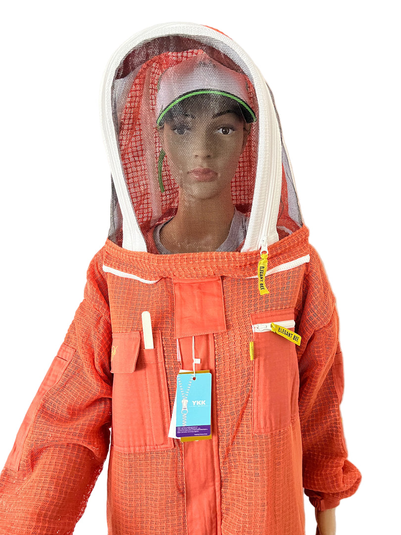 Imkeranzug Elegant Bee Overall Schutzanzug Bienen Belüftet Netzgewebe Lachs farben