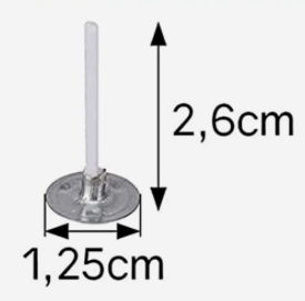 Tealight wick 26mm White waxed wick with base for tealights