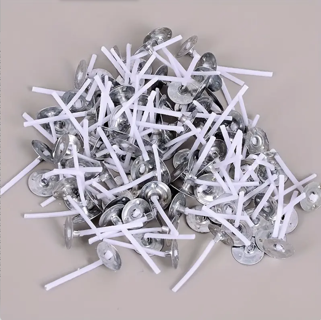 Tealight wick 26mm White waxed wick with base for tealights