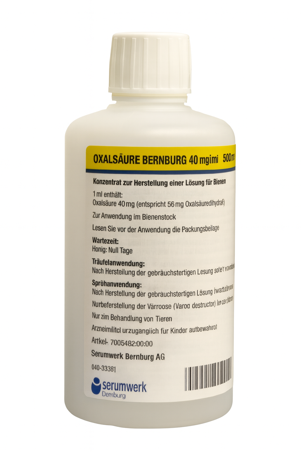 Serumwerk OXALSÄURE BERNBURG 40 mg/ml – zuverlässige Varroa-Behandlung für Sommer und Winter