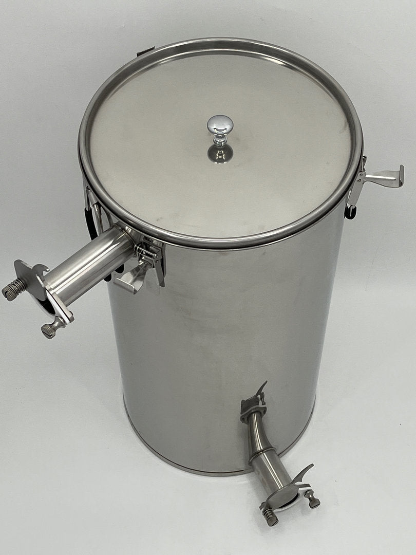 Honingsbottelaar 2e knijpkraan Lunzer conische zeef RVS filteremmer 50 kg