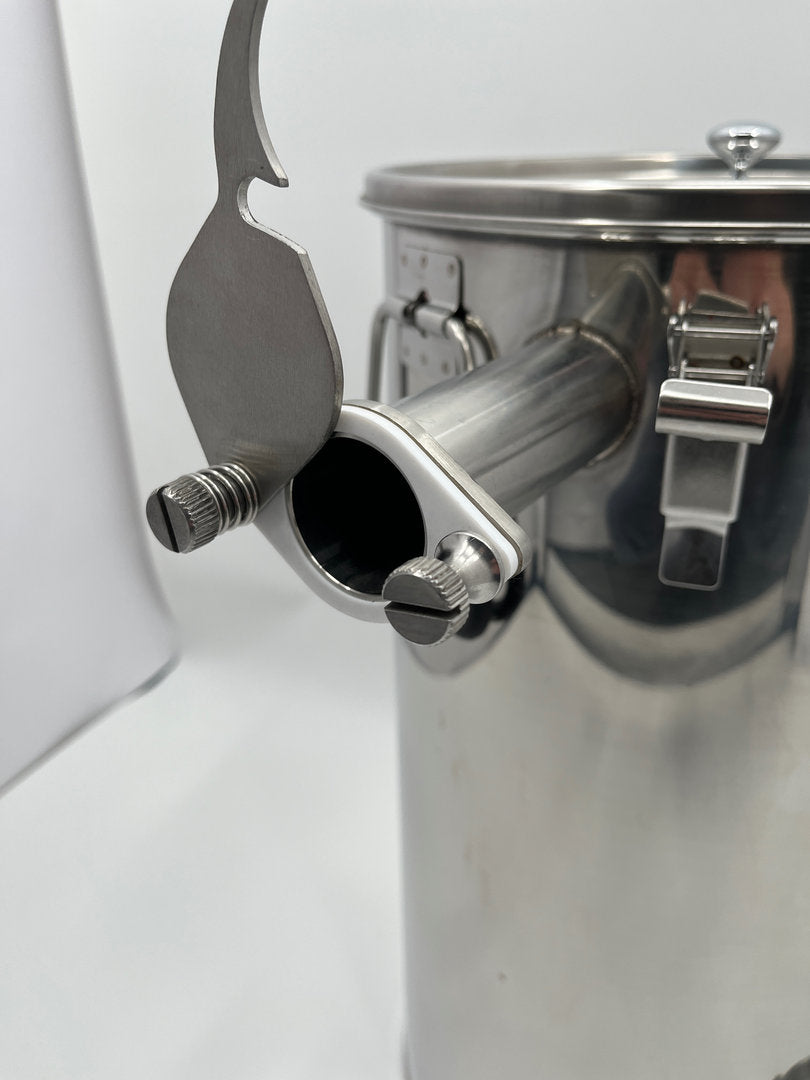 Honingsbottelaar 2e knijpkraan Lunzer conische zeef RVS filteremmer 50 kg