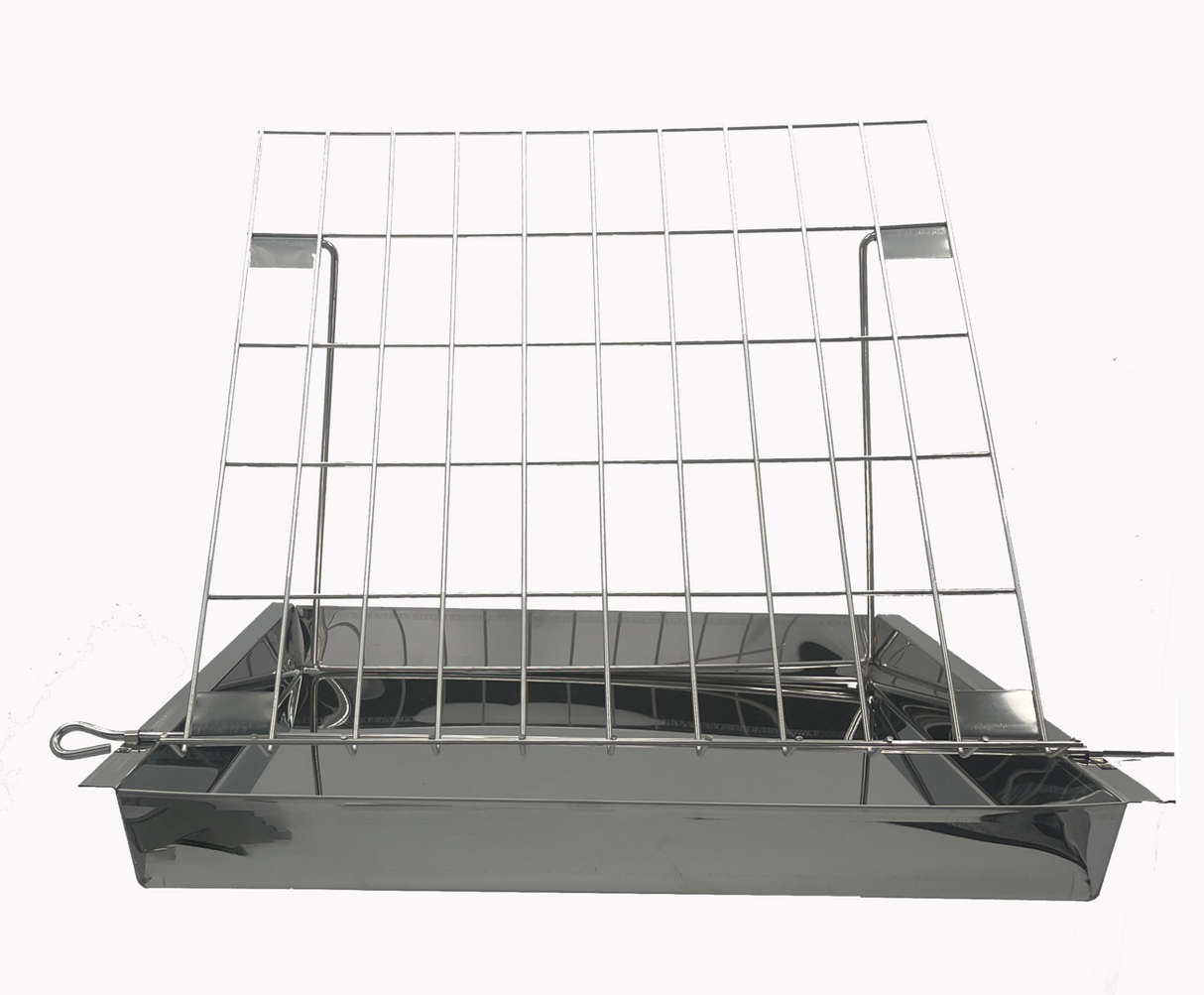 Simple stainless steel uncapping tray for uncovering honeycombs