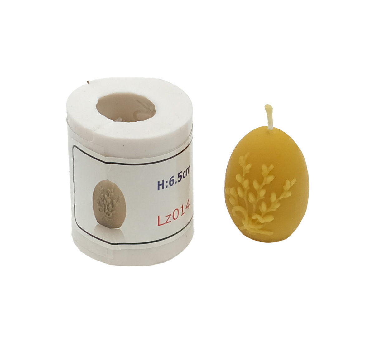 Silicone candle mold for beeswax and candle wax Lz014 Easter egg with decoration