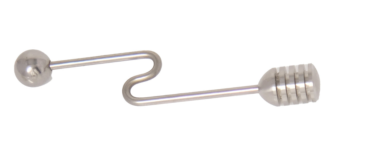 Honey spoon, stainless steel, round, solid, curved