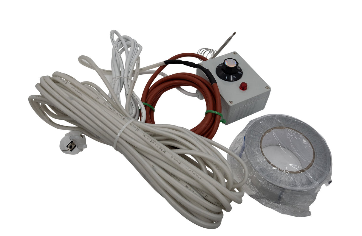 17m verwarmingskabelset met thermostaat, 700 watt, voor vloerverwarming van vulemmers en honingslingers