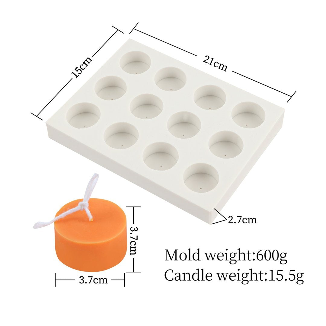 Teelicht Gießform 12er aus Silikon für Bienenwachs und Kerzenwachs LZ017