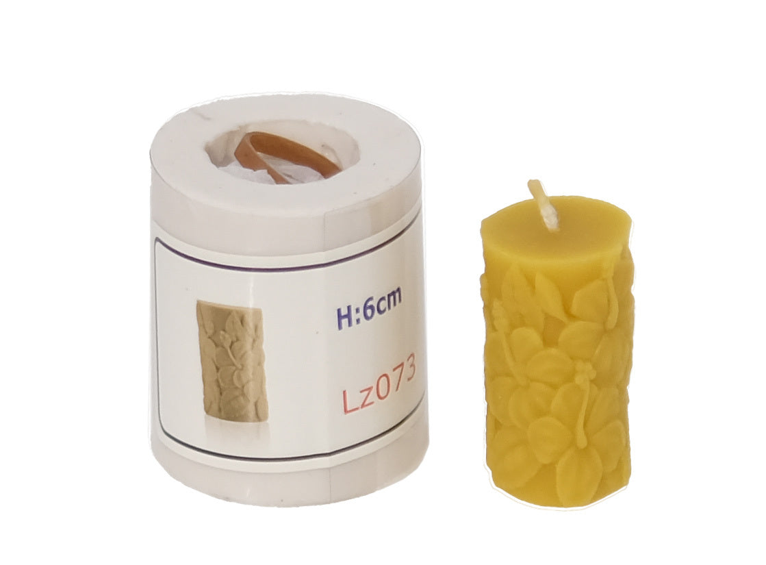 Stable, durable silicone candle mold for a small pillar candle LZ073