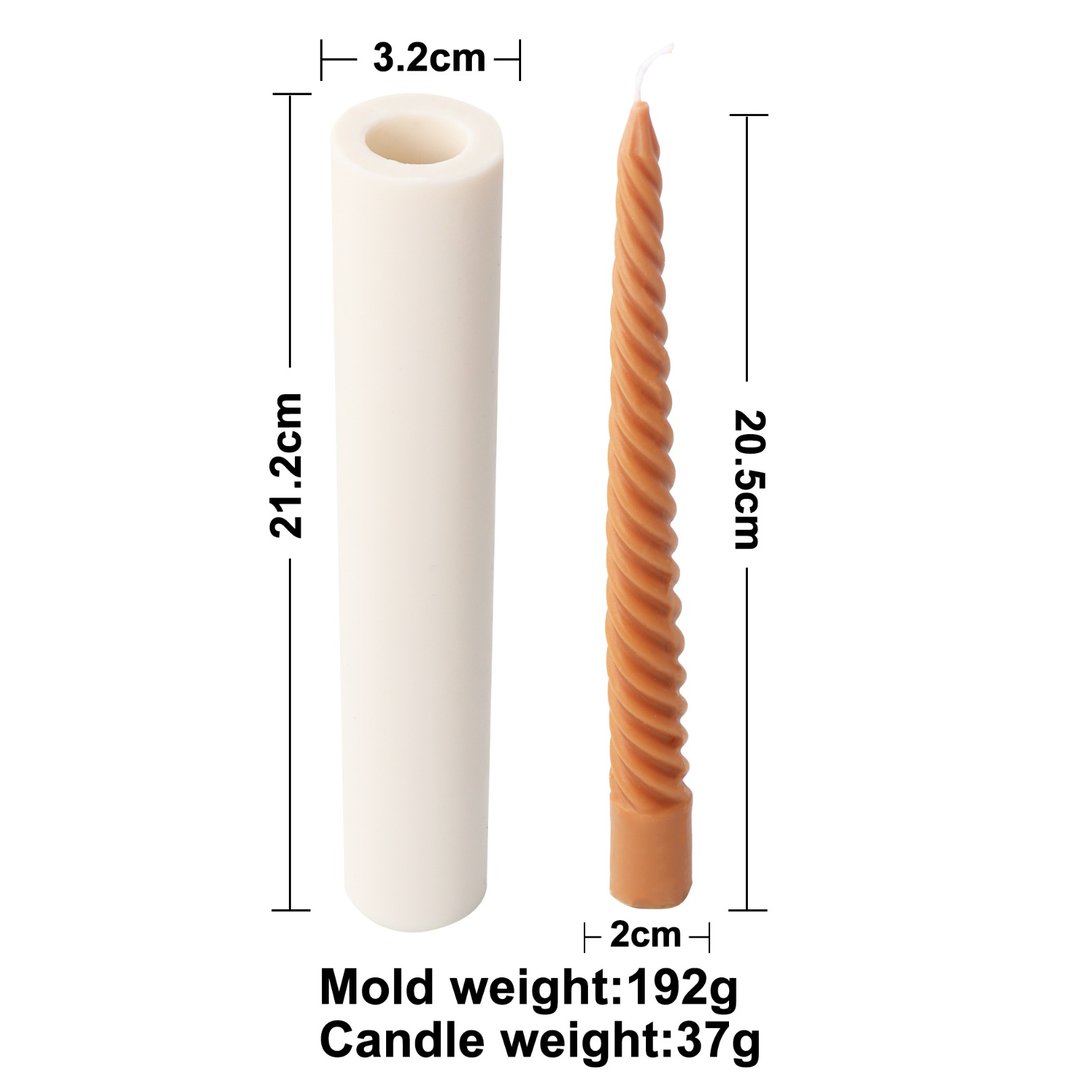 Silicone candle mold for beeswax and candle wax, tapered candle, table candle