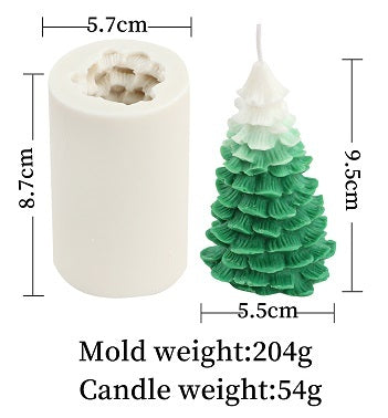 Silicone candle mold for beeswax, small fir tree, Christmas tree