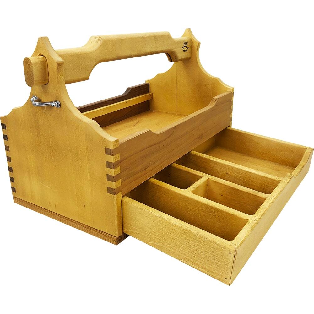 Imker Werkzeugkiste aus geöltem Vollholz Mit Schublade für Königinnenzucht-Zubehör oder Kleinteile