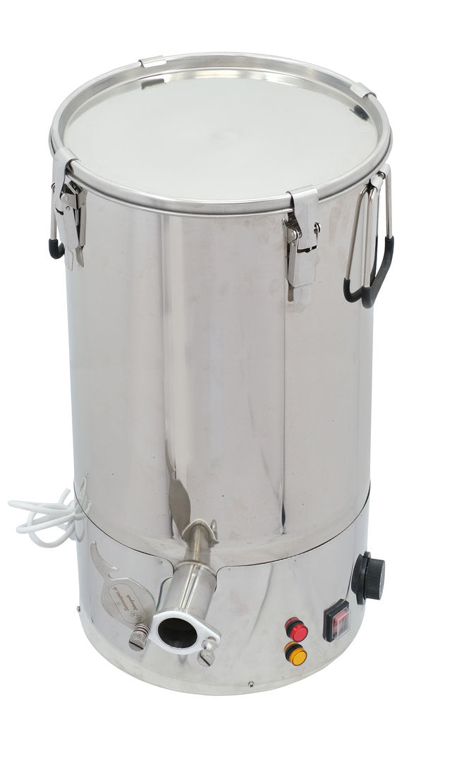 Bienenwagner Schrägboden-Abfüller 50 kg aus Edelstahl mit Heizung Abfüllkübel beheizt