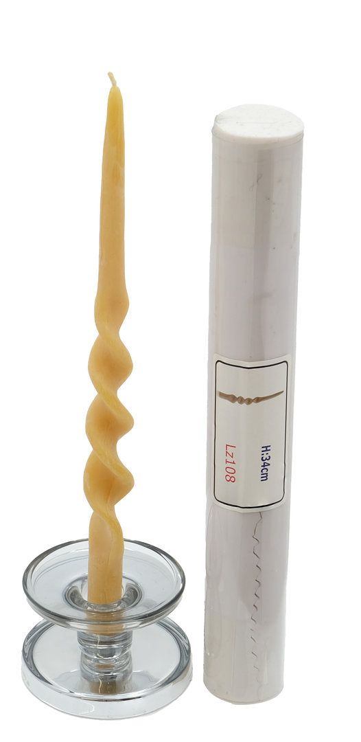Silicone candle mold for beeswax and candle wax, pointed taper candle, twisted, large Lz108