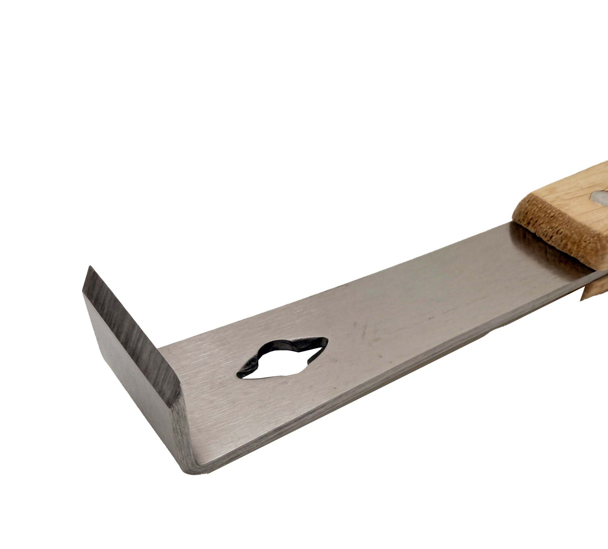 26cm stainless steel wood chisel with jack and wooden handle – ground on one side