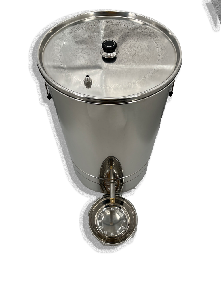 Round stainless steel steam wax melter, 45cm diameter, for up to 12 honeycombs