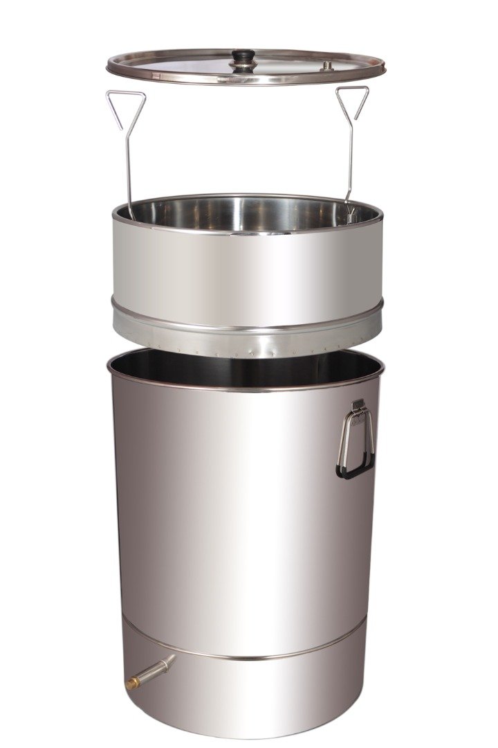 Stoomwassmelter rond RVS 53 cm diameter tot 30 honingraatjes