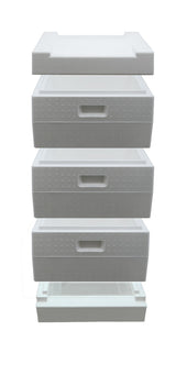 Original Segeberger Beute 3 Zargen mit Schienen Deutsch Normal Styropor Beute