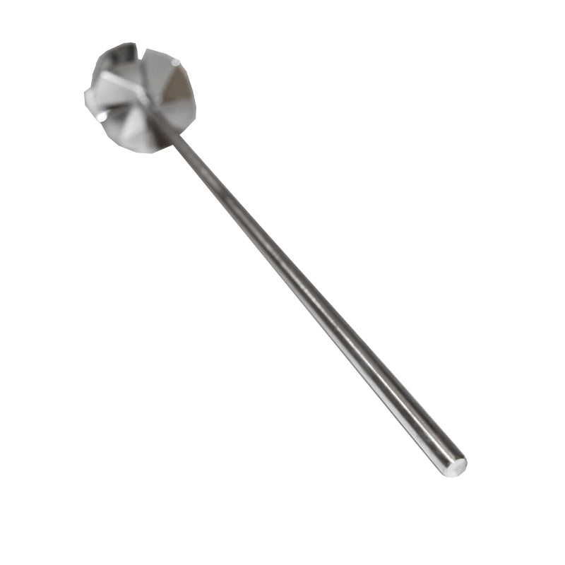 Honey stirrer with stirring propeller and two fixed, counter-rotating stirring blades