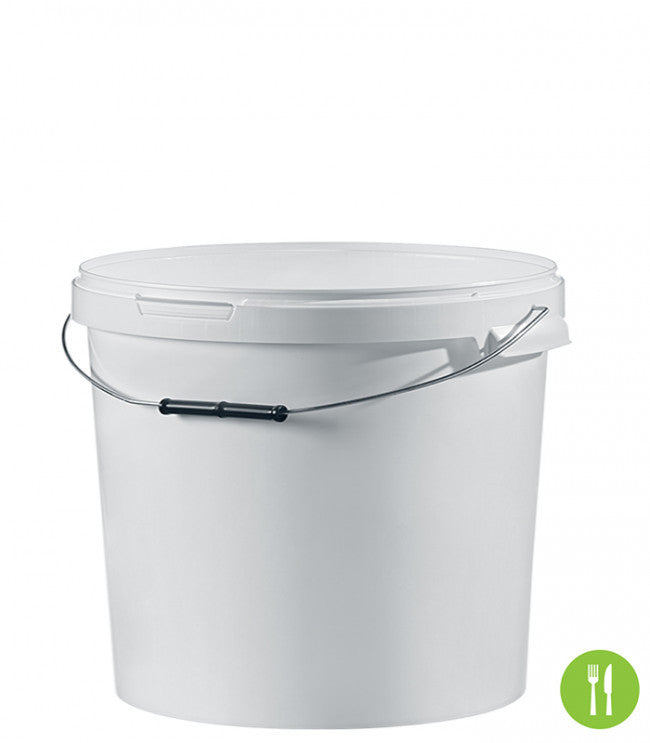 Honey bucket 25 kg with lid and sturdy wire carrying handle