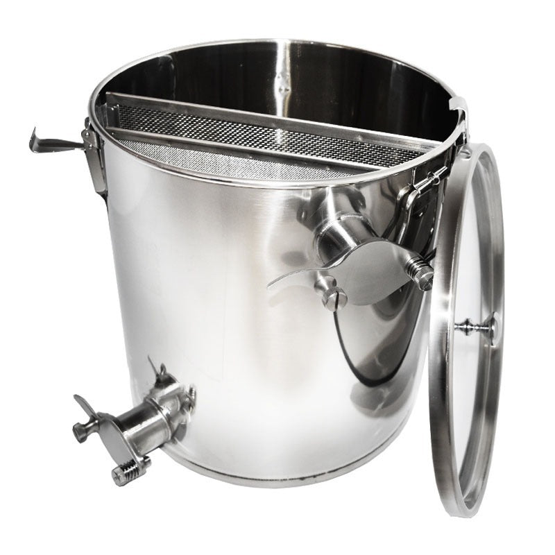 Abfüll und Siebkübel 25kg aus Edelstahl Abfüllkübel und Siebkübel Filterkübel mit Sieben