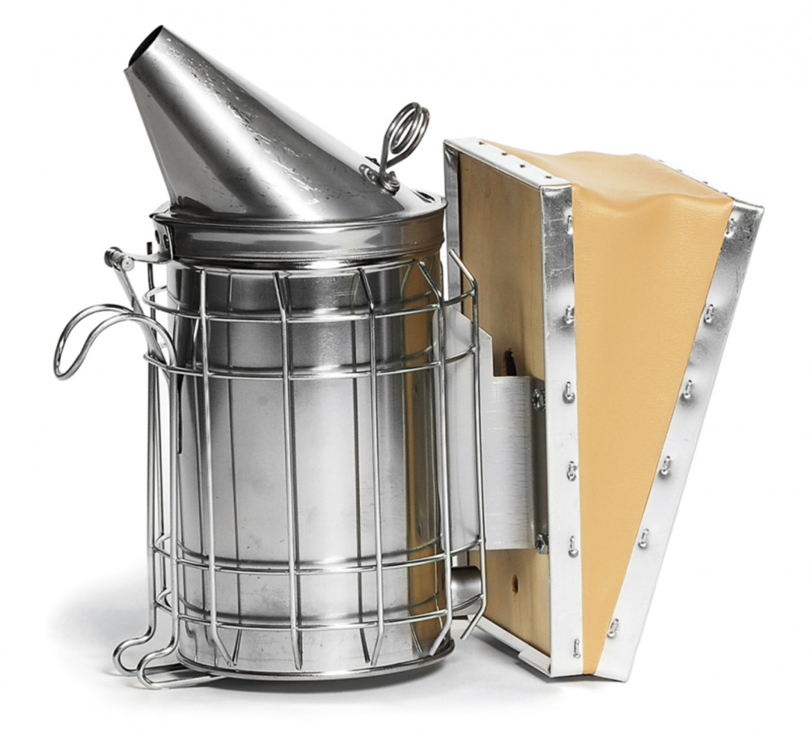 Professional stainless steel smoker, bee smoker, Amiskoker in Dadant style with leather bellows smoker