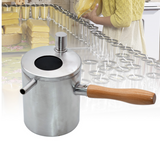 Beeswax casting container, initial strips, soldering iron, candle making