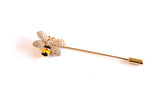 Pin-on brooch, bee with stars, small fashion jewelry in a bee design