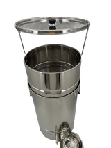 Round stainless steel steam wax melter, 45cm diameter, for up to 12 honeycombs