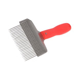 Uncapping fork, neon red, extra wide, with curved stainless steel needles