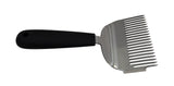 Laser uncapping fork with side frame scraper, black handle