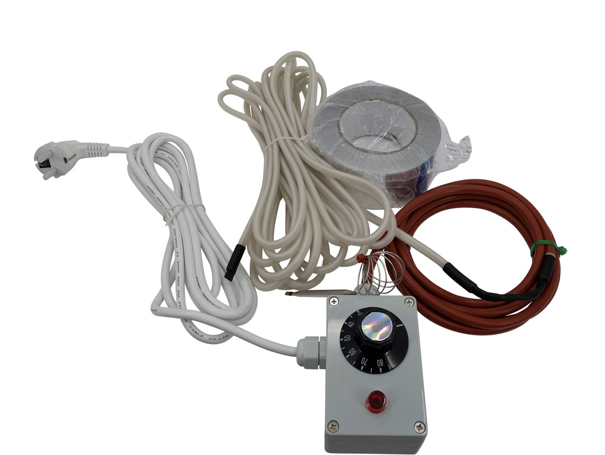 5m heating cable set with thermostat, 220 watts, for underfloor heating, for filling buckets and honey extractors