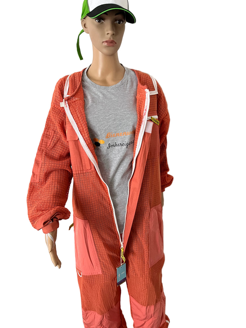 Imkeranzug Elegant Bee Overall Schutzanzug Bienen Belüftet Netzgewebe Lachs farben