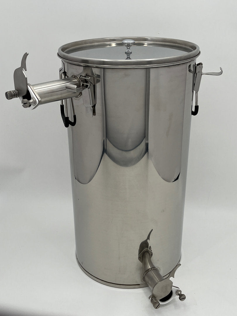 Honigabfüller 2. Quetschhahn Lunzer Kegelsieb Edelstahl Filterkübel 50Kg
