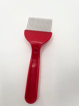 Uncapping fork, red, straight needles for uncovering honeycombs
