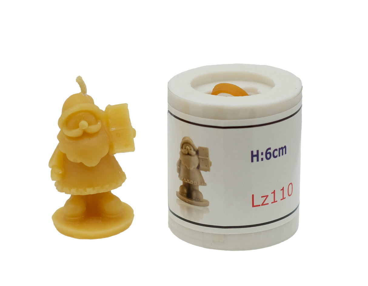 Stampo per candela in silicone per cera d'api e cera di candela Lz110 Candela piccola a forma di Babbo Natale