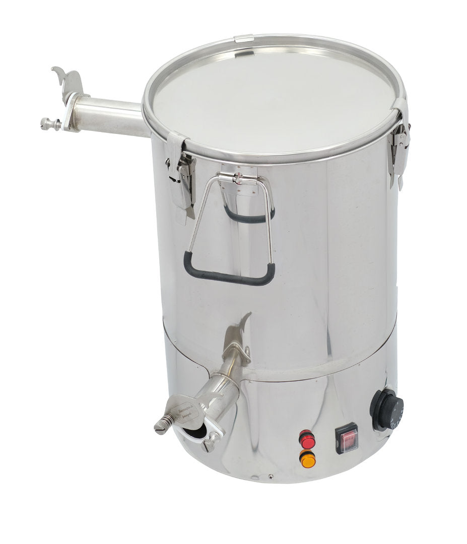 Bienenwagner Schrägboden Siebkübel 35 kg aus Edelstahl mit Heizung 2 Hahn Abfüller Honig