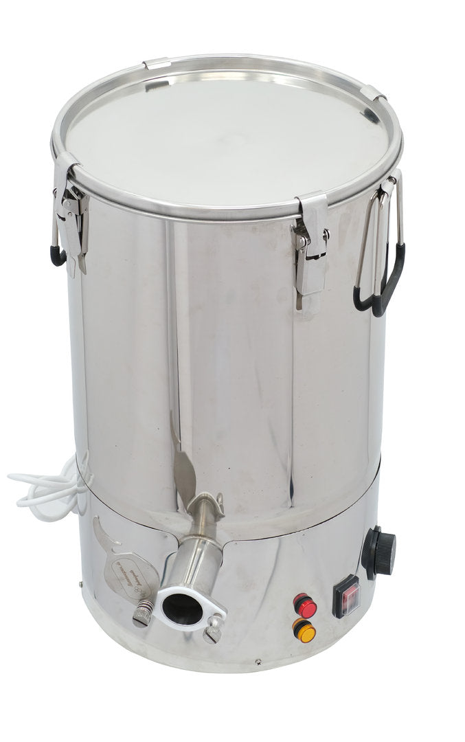 Remplisseuse pour sol incliné Bienenwagner 35 kg en acier inoxydable avec seau de remplissage chauffant