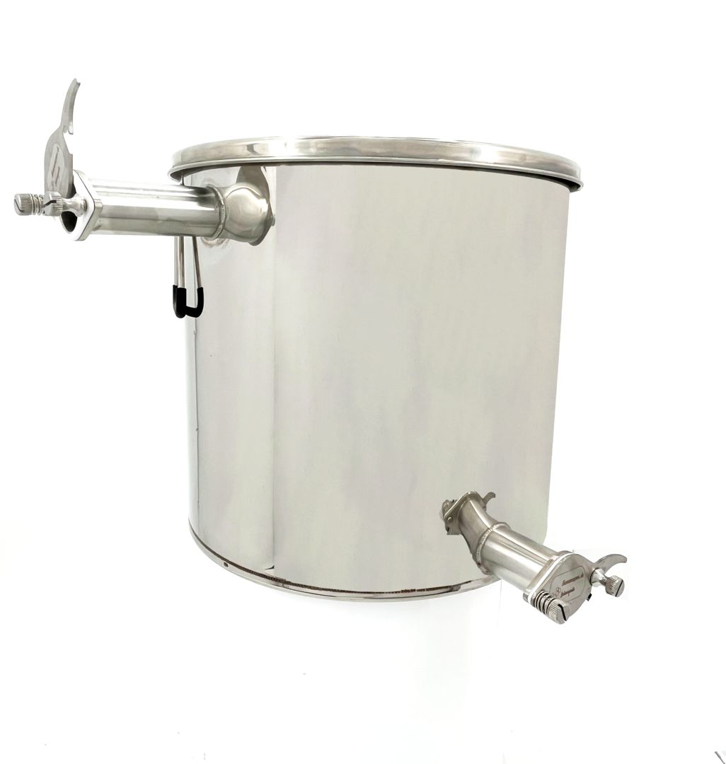 Seau tamis 50 kg sous bidon tamis pour miel. Se place sous le spinner