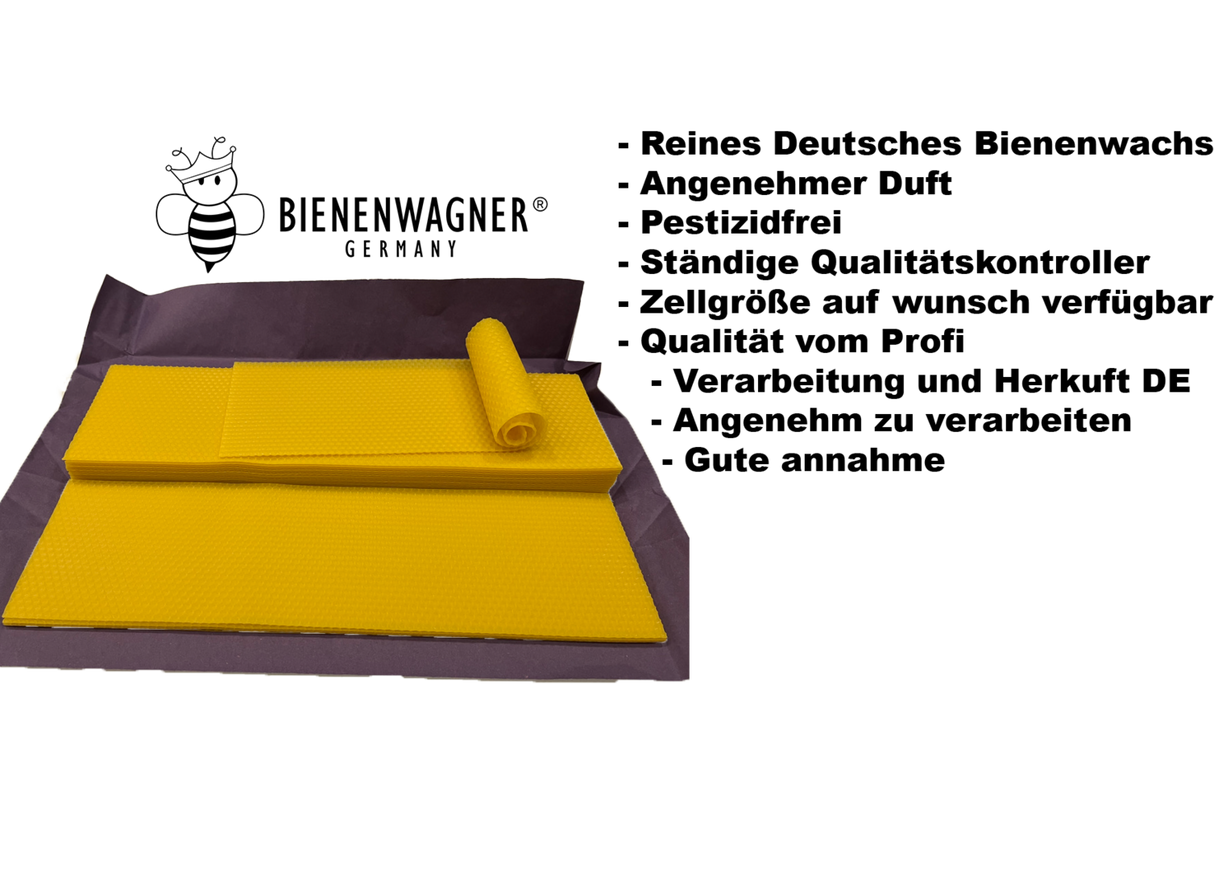 Bienenwagner Rolled Foundation Sheets 1kg Wax German Standard DNM Zander Dadant Mini Plus Certified