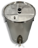 Round stainless steel steam wax melter, 45cm diameter, for up to 12 honeycombs